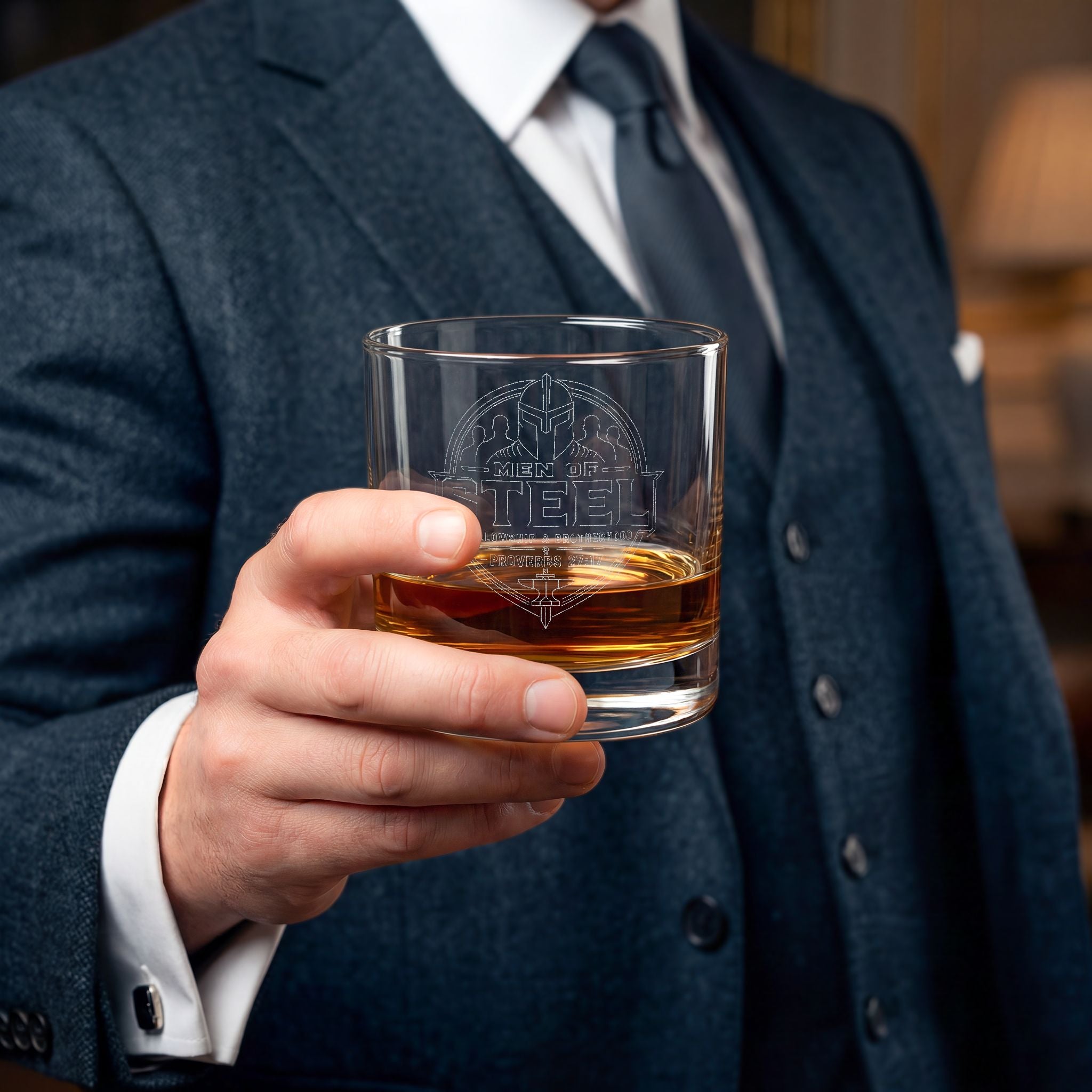 Engraved Whiskey Glass, 10.5oz